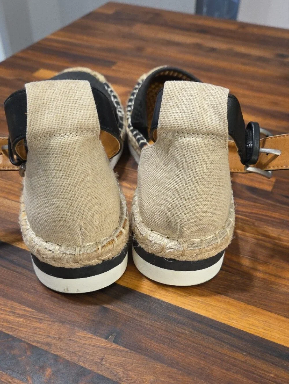 Women's A.n.a Black Espadrille Ankle-Strap Flats